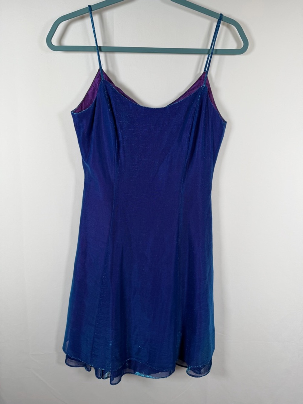 Vintage‎ Y2K Fairy Whimsical Blue & Purple Spaghetti-Strap Slip Dress